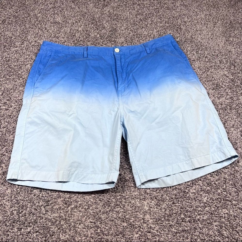 Vineyard Vines Island Shorts Whale Blue Ombre Flat Front Chino Shorts Mens Sz 40